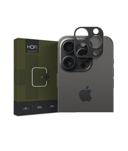 Protectie Camera Din Otel Hofi Alucam Pro Compatibila Cu iPhone 15 Pro / 15 Pro Max, Negru
